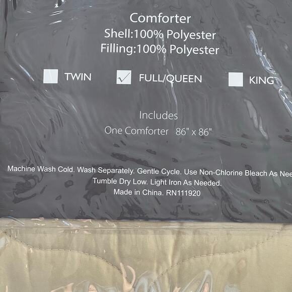 Cozelle full / queen down alternative puffy comforter - Picture 6 of 8